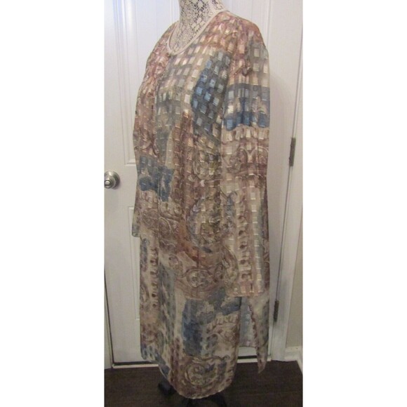 R&M Richards by Karem Kwong Womens Vintage Sheer Long Jacket Side Slits Size 20W - Picture 4 of 8